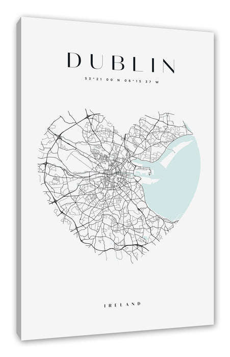 Pixxprint Lieblings Stadt - Dublin, Leinwandbild