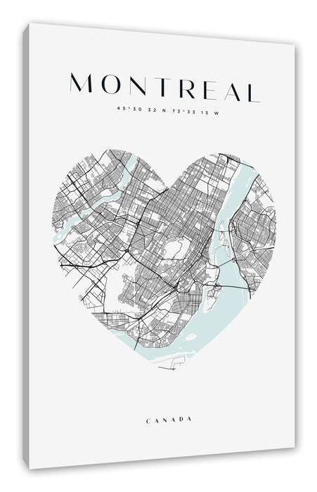 Pixxprint Lieblings Stadt - Montreal, Leinwandbild