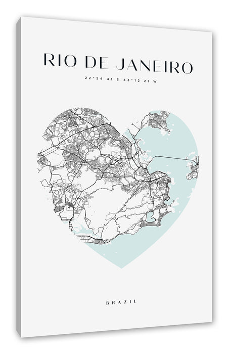 Pixxprint Lieblings Stadt - Rio de Janeiro, Leinwandbild