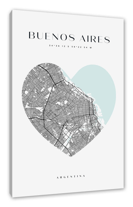 Pixxprint Lieblings Stadt - Buenoes Aires, Leinwandbild