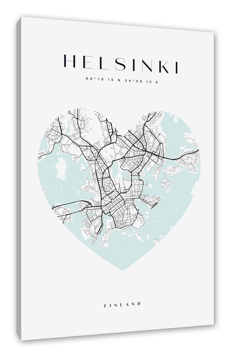Pixxprint Lieblings Stadt - Helsinki, Leinwandbild