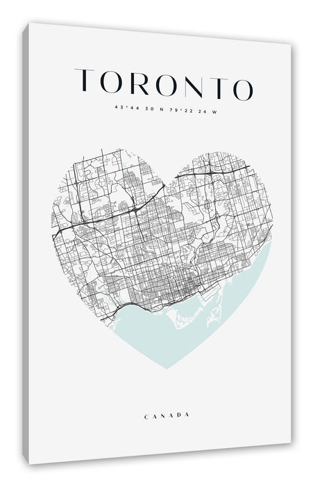 Pixxprint Lieblings Stadt - Toronto, Leinwandbild
