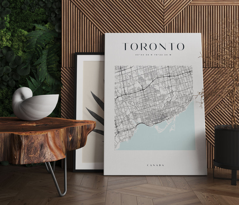 Stadtkarte Eckig  - Toronto, Leinwandbild