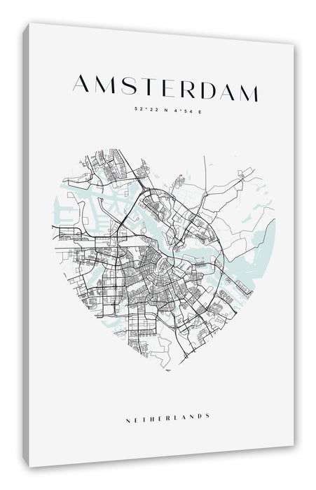 Pixxprint Lieblings Stadt - Amsterdam, Leinwandbild