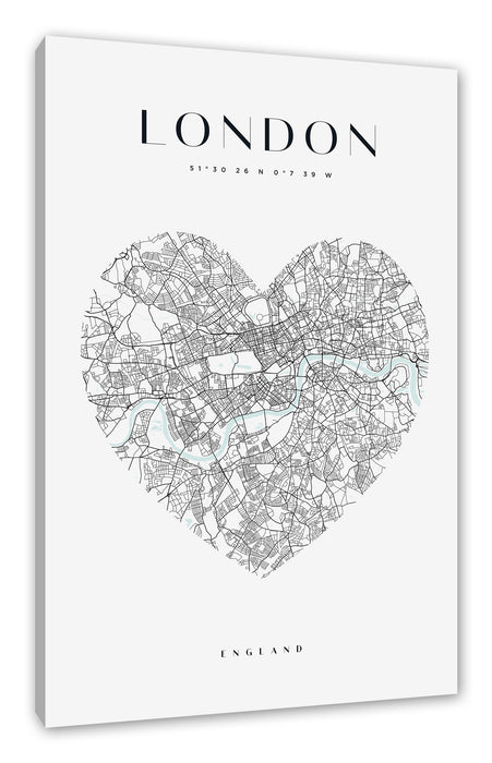 Pixxprint Lieblings Stadt - London, Leinwandbild