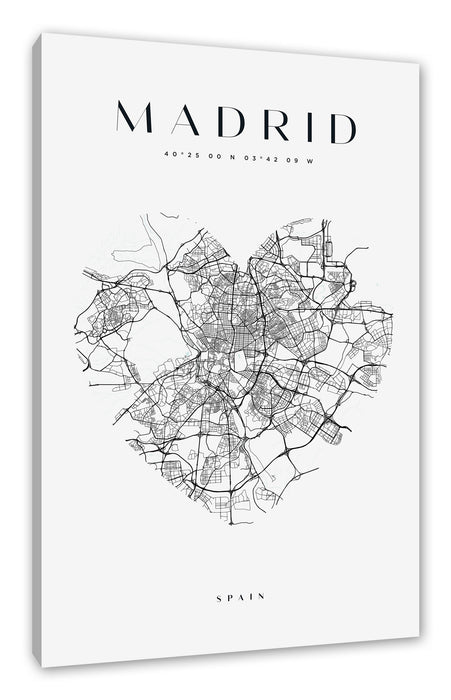 Pixxprint Lieblings Stadt - Madrid, Leinwandbild