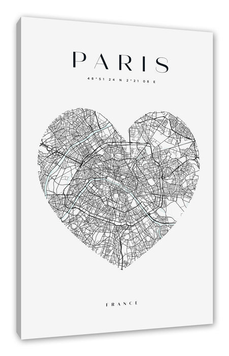 Pixxprint Lieblings Stadt - Paris, Leinwandbild