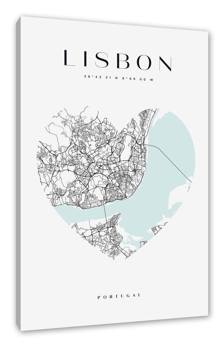 Pixxprint Lieblings Stadt - Lissabon, Leinwandbild