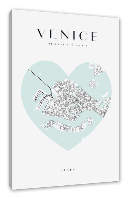 Pixxprint Lieblings Stadt - Venedig, Leinwandbild