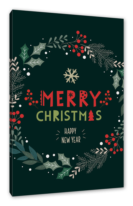 Pixxprint Weihnachts Collection - Weihnachtskranz, Leinwandbild