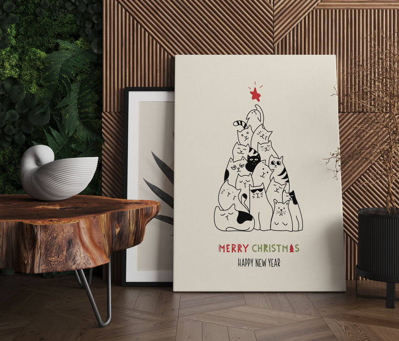 Weihnachts Collection - Weihnachtsbaum Katzen I, Leinwandbild