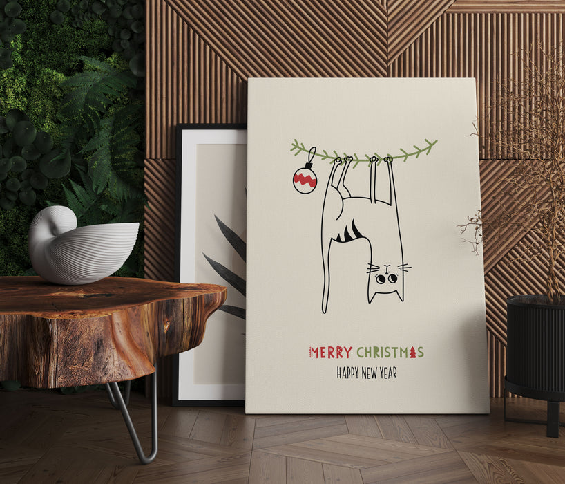 Weihnachts Collection - Weihnachtsbaum Katze II, Leinwandbild