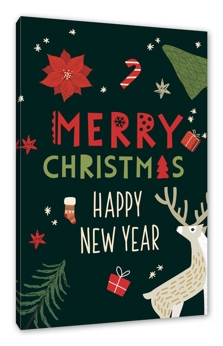 Pixxprint Weihnachts Collection - Schriftzug IV, Leinwandbild