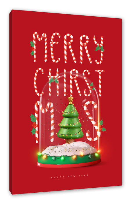 Weihnachts Collection - Schriftzug Glaskugel, Leinwandbild