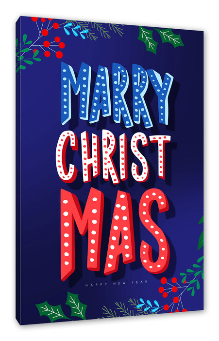 Pixxprint Weihnachts Collection - Schriftzug VI, Leinwandbild