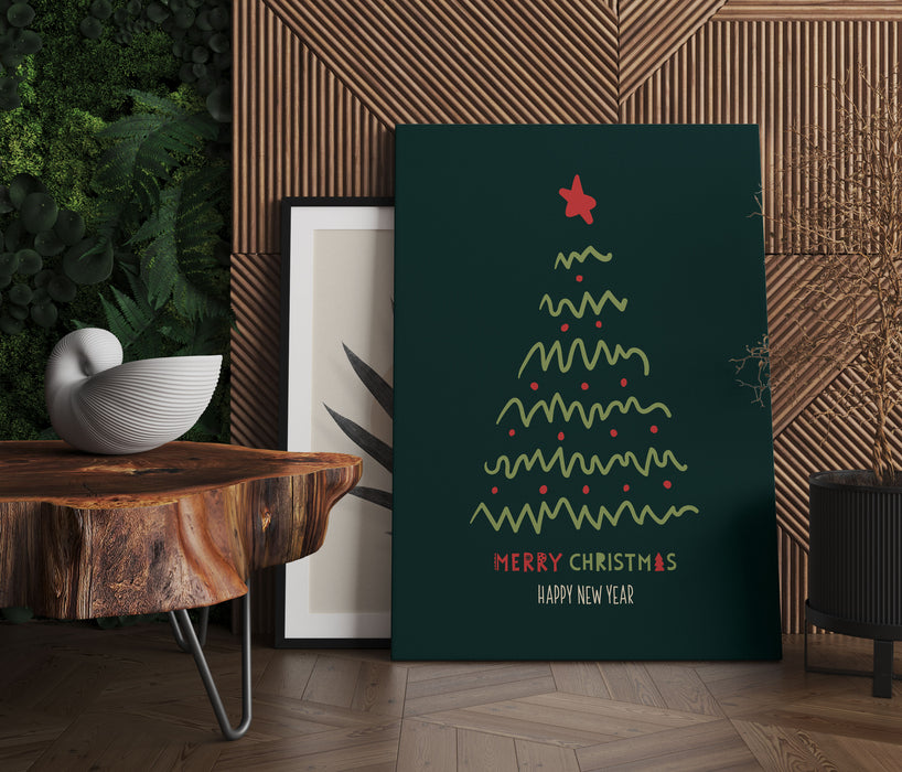 Weihnachts Collection  - Weihnachtsbaum Schriftzug II, Leinwandbild