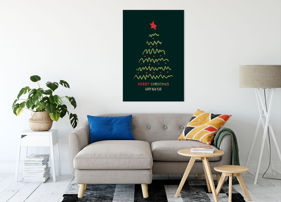 Weihnachts Collection  - Weihnachtsbaum Schriftzug II, Leinwandbild