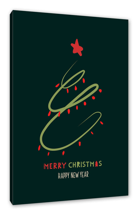 Pixxprint Weihnachts Collection - Weihnachtsbaum Schriftzug III, Leinwandbild