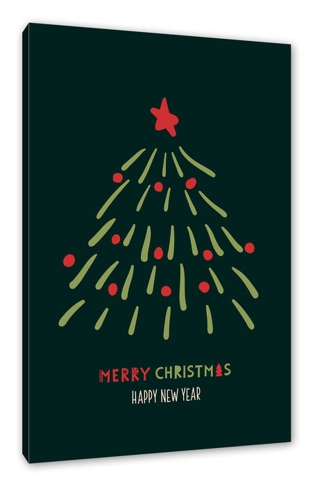 Pixxprint Weihnachts Collection - Weihnachtsbaum Schriftzug IV, Leinwandbild