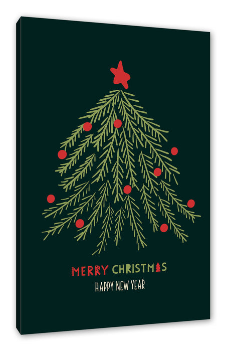 Pixxprint Weihnachts Collection - Weihnachtsbaum Schriftzug V, Leinwandbild