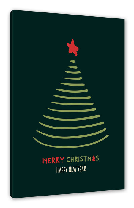 Pixxprint Weihnachts Collection - Weihnachtsbaum Schriftzug VI, Leinwandbild