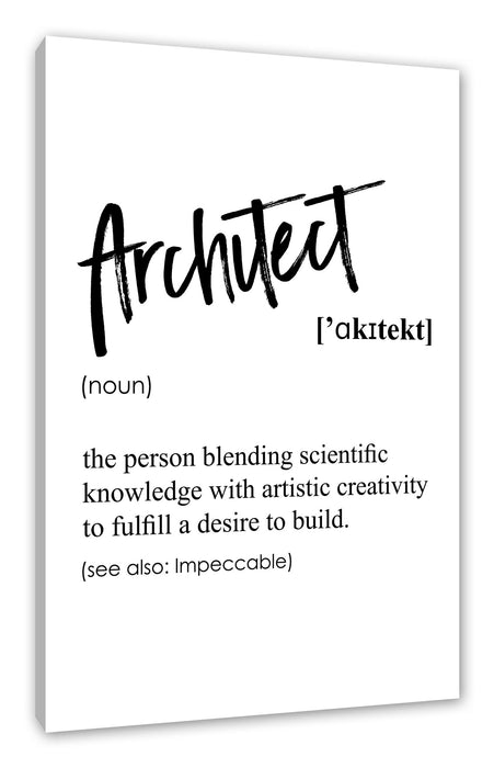 Pixxprint Lexikon Sprüche - Architect, Leinwandbild
