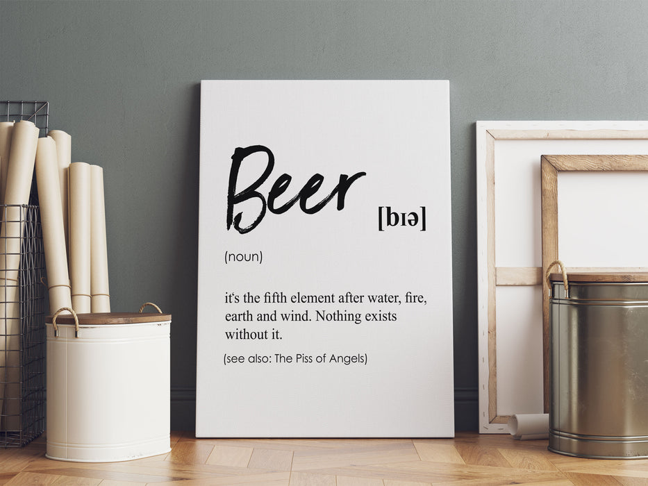 Lexikon Sprüche  - Beer, Leinwandbild