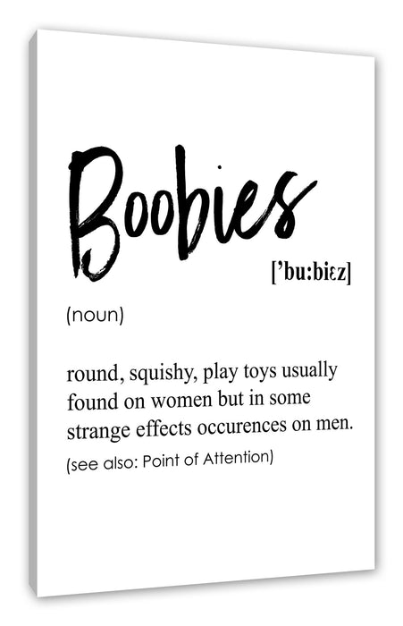 Pixxprint Lexikon Sprüche - Boobies, Leinwandbild