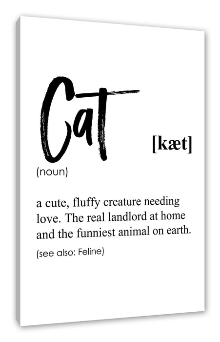 Pixxprint Lexikon Sprüche - Cat, Leinwandbild