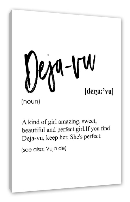 Pixxprint Lexikon Sprüche - Deja-vu, Leinwandbild