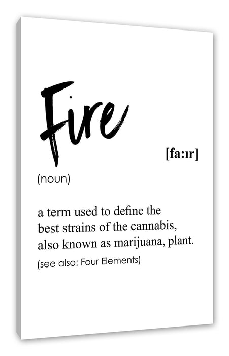 Pixxprint Lexikon Sprüche - Fire, Leinwandbild