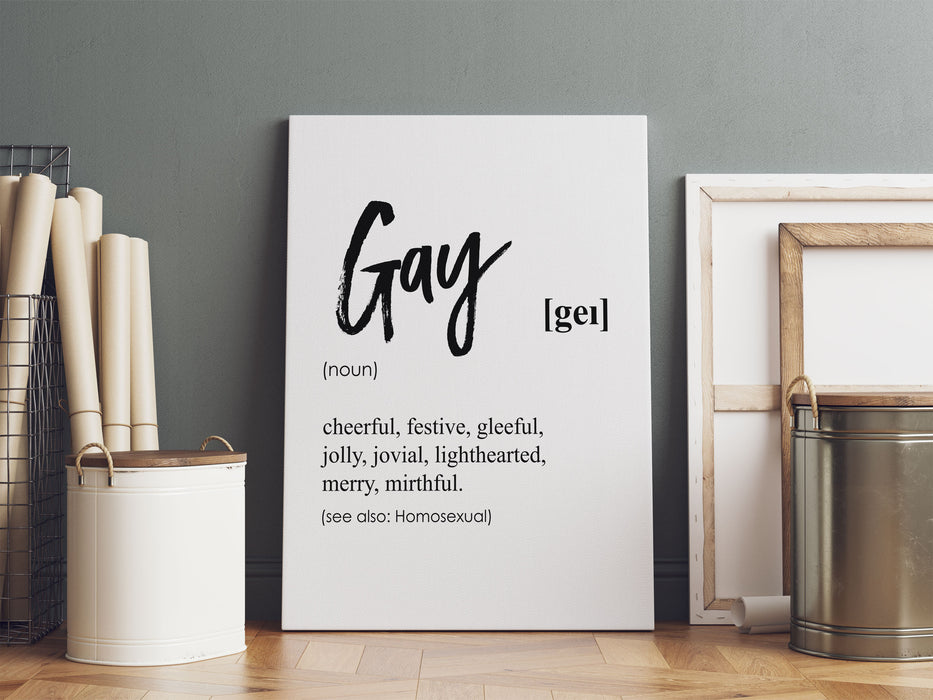 Lexikon Sprüche  - Gay, Leinwandbild