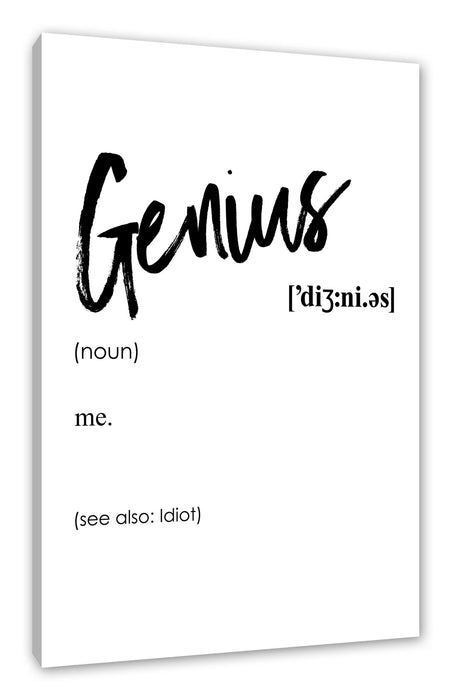Pixxprint Lexikon Sprüche - Genius, Leinwandbild