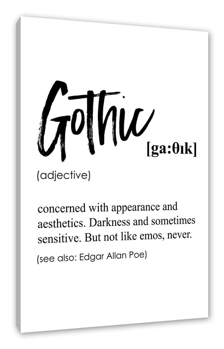 Pixxprint Lexikon Sprüche - Gothic, Leinwandbild