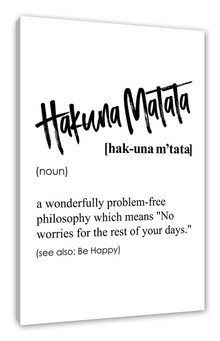 Pixxprint Lexikon Sprüche - Hakuna Matata, Leinwandbild