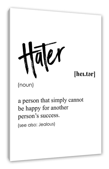 Pixxprint Lexikon Sprüche - Hater, Leinwandbild