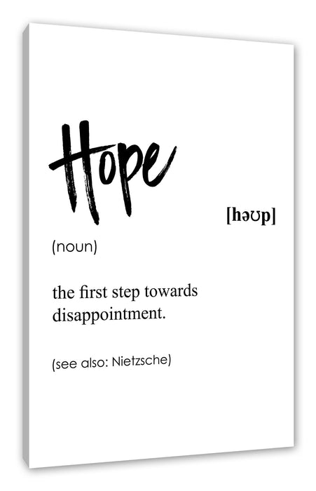Pixxprint Lexikon Sprüche - Hope, Leinwandbild