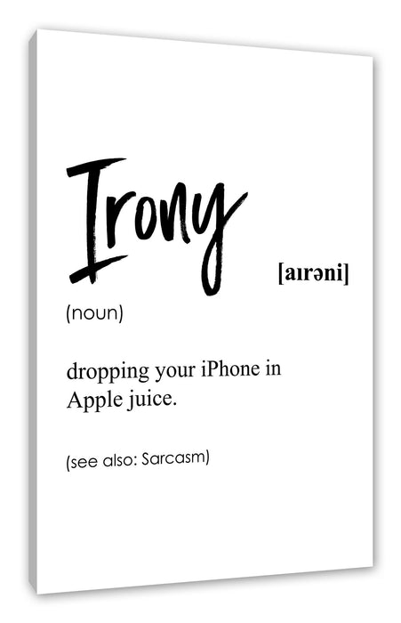 Pixxprint Lexikon Sprüche - Irony, Leinwandbild