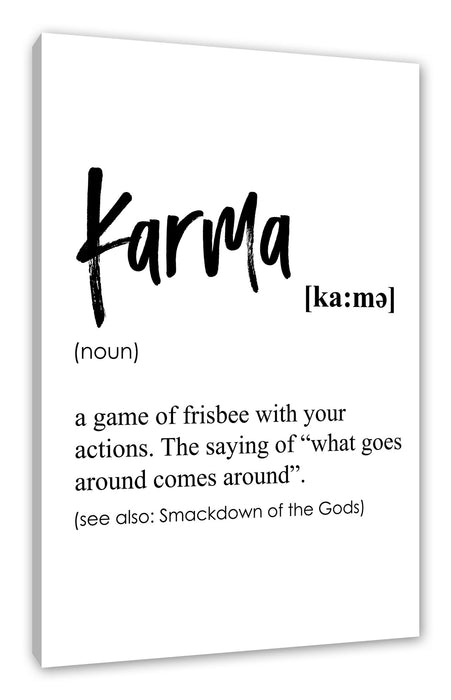 Pixxprint Lexikon Sprüche - Karma, Leinwandbild
