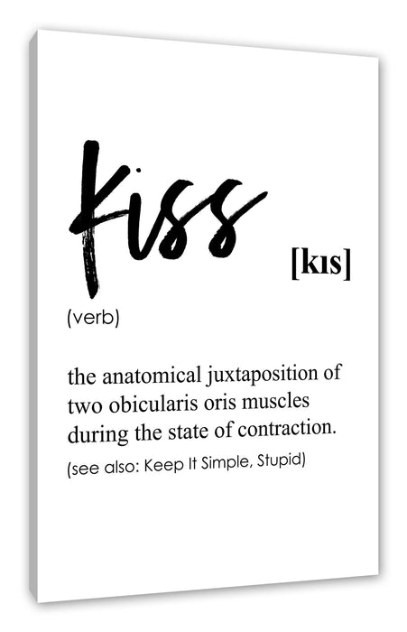 Pixxprint Lexikon Sprüche - Kiss, Leinwandbild