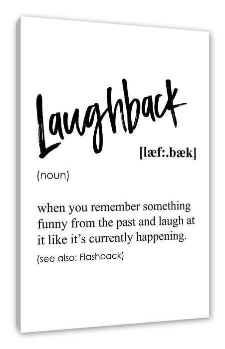 Pixxprint Lexikon Sprüche - Laughback, Leinwandbild