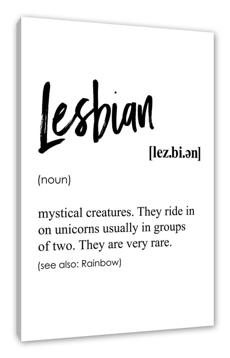 Pixxprint Lexikon Sprüche - Lesbian, Leinwandbild