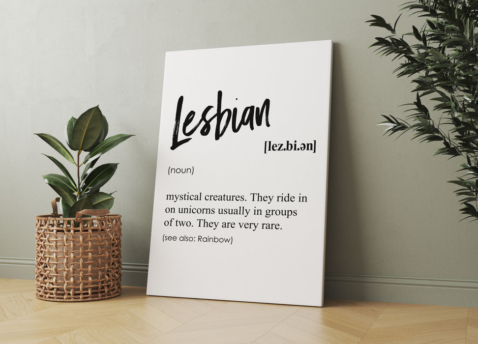 Lexikon Sprüche  - Lesbian, Leinwandbild