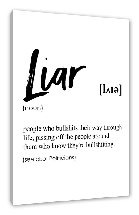 Pixxprint Lexikon Sprüche - Liar, Leinwandbild