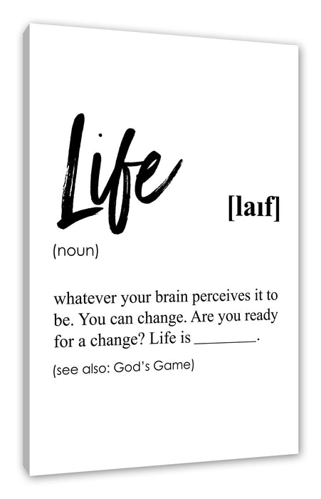 Pixxprint Lexikon Sprüche - Life, Leinwandbild