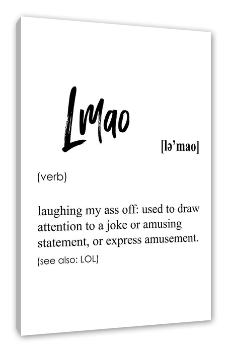 Pixxprint Lexikon Sprüche - LMAO, Leinwandbild