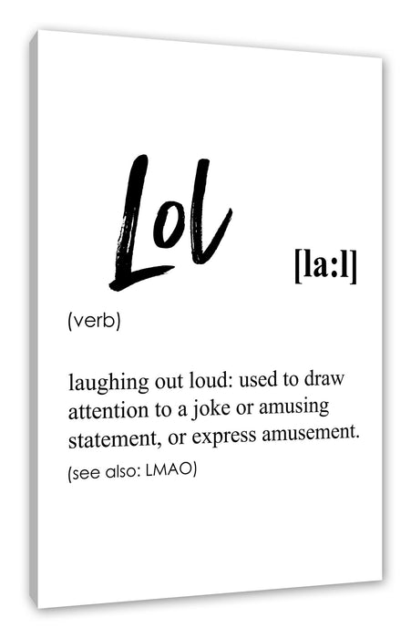 Pixxprint Lexikon Sprüche - LOL, Leinwandbild