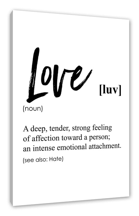 Pixxprint Lexikon Sprüche - Love, Leinwandbild