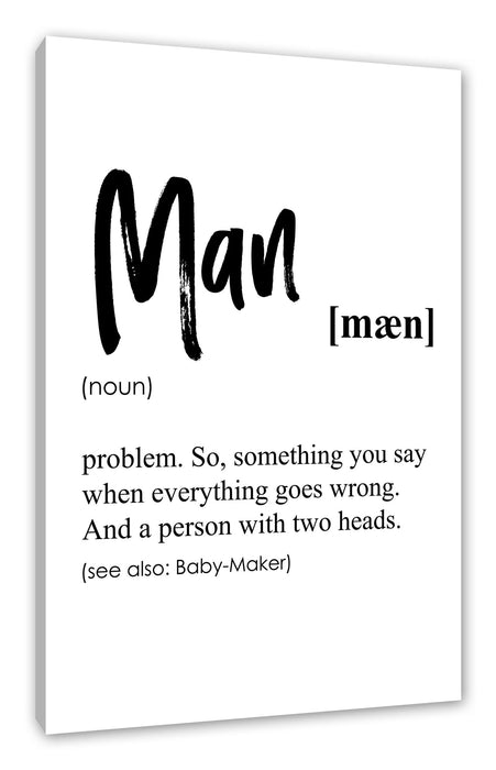 Pixxprint Lexikon Sprüche - Man, Leinwandbild