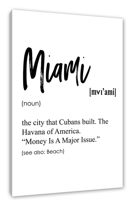 Pixxprint Lexikon Sprüche - Miami, Leinwandbild